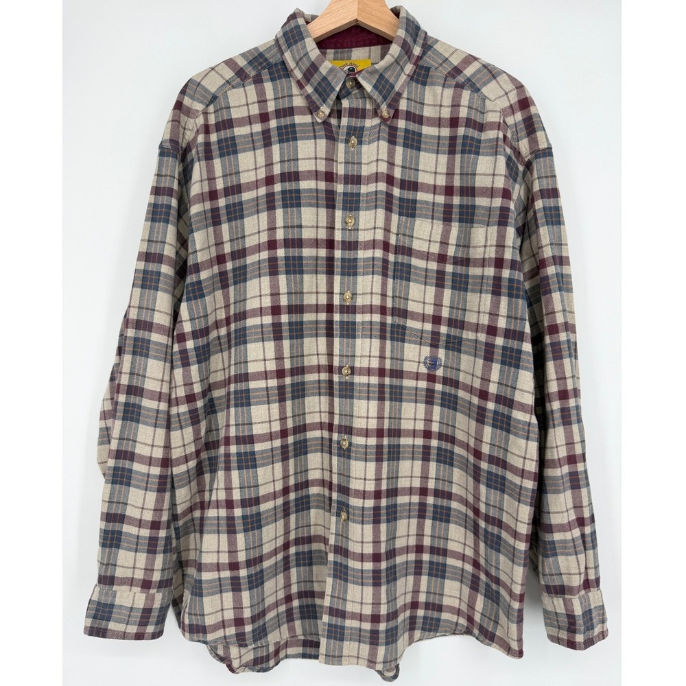 Duck Head Men's Plaid Button Down‎ Flannel Shirt Size L Cotton